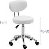 thumbnail of physa Rollhocker mit Rückenlehne - 46 - 60 cm - 150 kg  - weiß