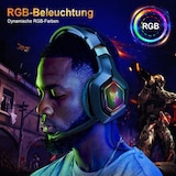 thumbnail of K10 Black Gaming Headset PS4 PC Xbox One Kopfhörer mit Mikrofon Surround-Sound, bequeme Ohrenschützer mit LED-Beleuchtung Geeignet für 3,5-mm-Buchse
