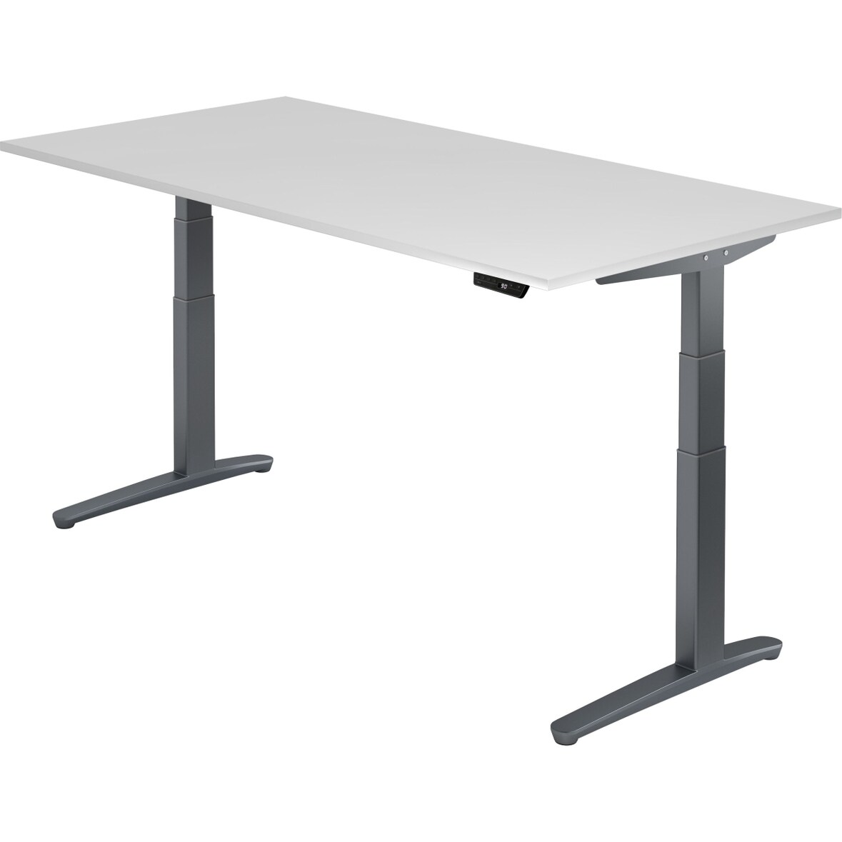 Sitz-Steh-Schreibtisch elektrisch 200x100cm Weiß/Graphit