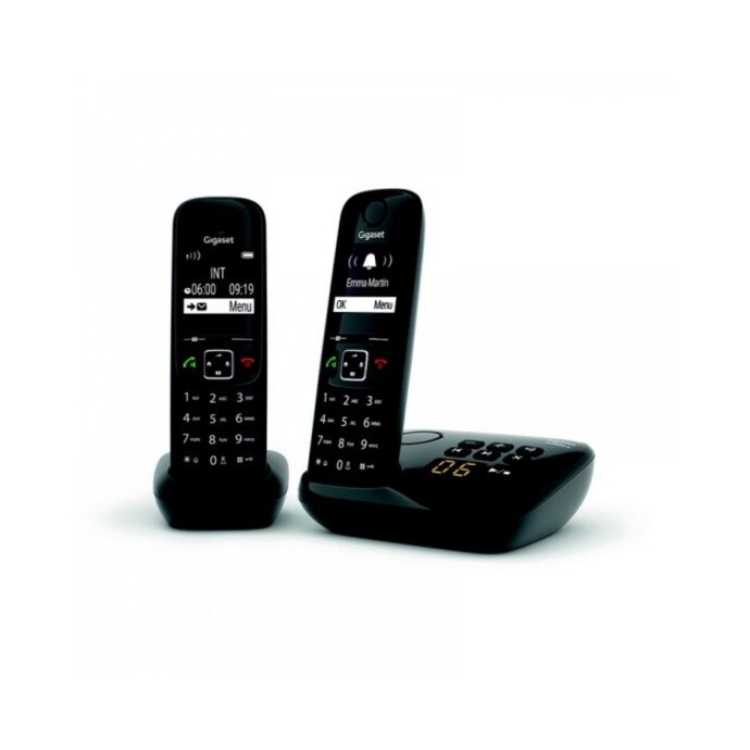 Gigaset AS690A DUO tél.DECT + REP  base + 2 combinés noirs
