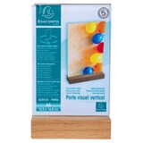 thumbnail of EXACOMPTA Porta-avvisi da tavolo con base in legno per formato A6, cod. 86258D in PMMA (acrilico) resistente ai raggi UV. Confezione da 10 pezzi.