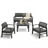 thumbnail of Salon de jardin Extérieur 4 personnes Gris Anthracite Canapé 2 places + 2 fauteuils + Table basse + 4 Coussins KZ GARDEN
