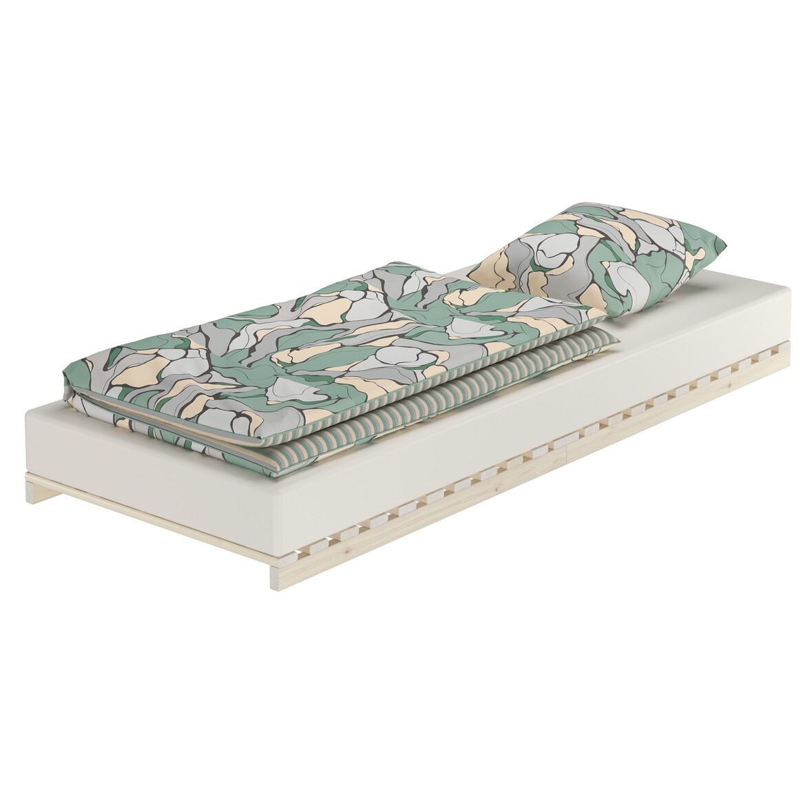 Niederflurbett metallfrei 80x200 Futon metallfreier Lattenrost, Fichte unbehandelt V-60.97-08 ohne Zubehör