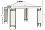 thumbnail of Outsunny Carpa 3x3m con Techo Ventilador Postes de Acero Estable para Exteriores Patio Jardín Pabellón Cenador Estructura Metálica Color Crema