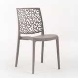 thumbnail of Lot de jardin avec table et 6 chaises, table rectangulaire avec structure en acier et chaises monobloc empilables en résine – Thomas+Anna/Taupe
