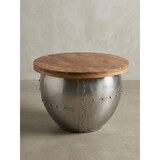 thumbnail of Couchtisch `Serchio`, rund, Industrial-Stil, Massivholz/Metall, Stauraum. 60x60x43 cm | Kadima Design