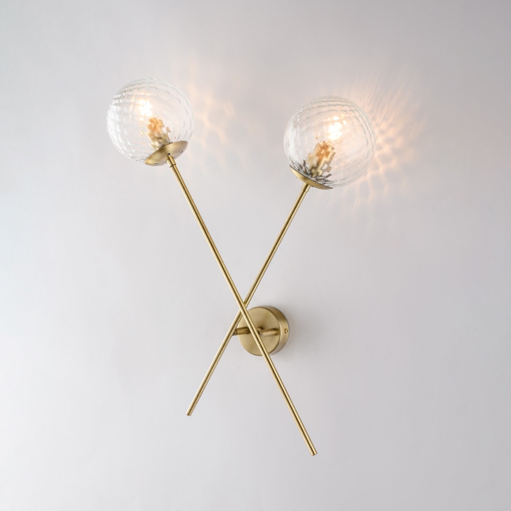 Demetra - Luminária de parede em ferro bronze escovado 2 luzes .33 - P.18 - BL279-AP2-BRZ