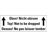 thumbnail of Aufkleber I Hinweisetikett Oben! Nicht.., 3-spr, weiß, Haftpapier, permanent, 147x50mm, 250/Rolle