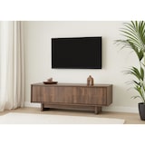 thumbnail of Rack para TV HWC-O34, suporte para TV, mesa para TV, lowboard, cómoda, melamina 51,5x150x39,5cm ~ castanho