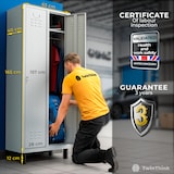 thumbnail of Cacifo metálico de 2 portas 180x65x40 cm para a sua oficina ou escritório cacifo metálico com fechadura (Cinzento)