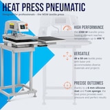 thumbnail of MSW - MSW Presse à Chaud pneumatique Double 40 x 50 cm avec Socle - chauffante Thermique Transfert