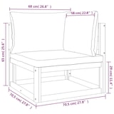thumbnail of Helloshop26 - Gartenmöbel-Set Outdoor-Möbel 3-teiliges Set mit hellgrauen Kissen Massivholz 02_0015965