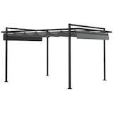 thumbnail of Outsunny pérgola 3x4 m gazebo cenador de jardín con techo retráctil de poliéster y 12 orificios de drenaje pérgola para patio terraza exterior