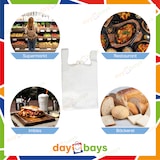 thumbnail of DayBays 100 Stk. Hemdchentragetaschen Extra Stark 30+18x55 cm MDPE weiss geblockt, reissfest