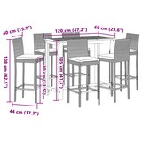 thumbnail of vidaXL 7-tlg. Gartenbar-Set Schwarz Massivholz Akazie und Poly Rattan