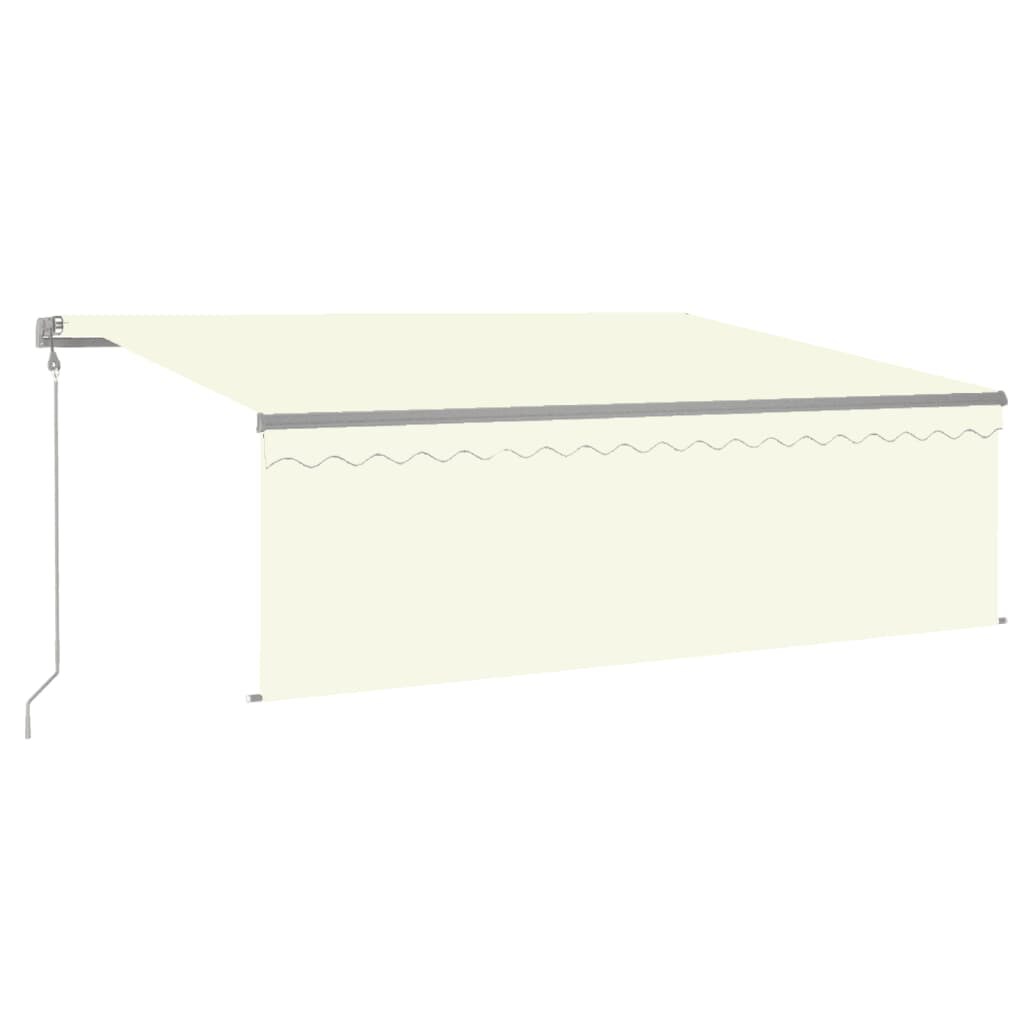 vidaXL Markise Automatisch Einziehbar mit Volant 4x3 m Creme