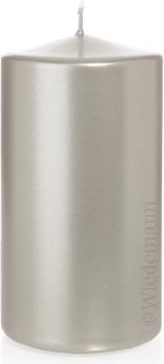 Stumpenkerzen Silber 130 x Ø 68 mm, 12 Stück