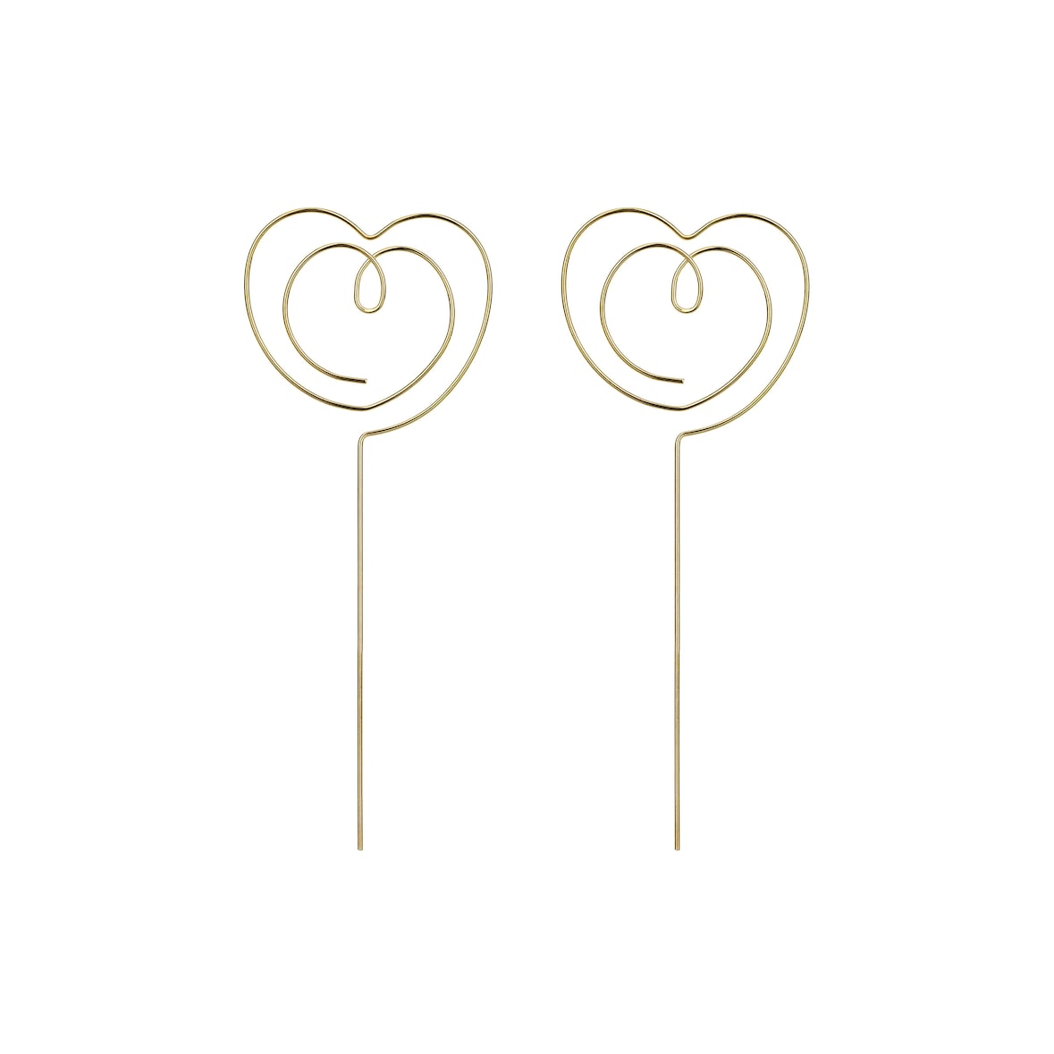 2 Cake Topper Herzen 12cm Metall - Muffin Cupcake Deko Hochzeit Verlobung Geburtstag Partydeko Kuchen Torten Tortenstecker Tortendeko Kuchendeko Gold