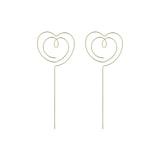 thumbnail of 2 Cake Topper Herzen 12cm Metall - Muffin Cupcake Deko Hochzeit Verlobung Geburtstag Partydeko Kuchen Torten Tortenstecker Tortendeko Kuchendeko Gold