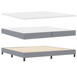 thumbnail of vidaXL Boxspringbett mit Kopfteil Hellgrau 200 x 200 cm Stoff