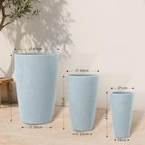 thumbnail of Décoshop26 - Set mit 3 wetterbeständigen grauen Blumentöpfen aus Faserton 10_0007960