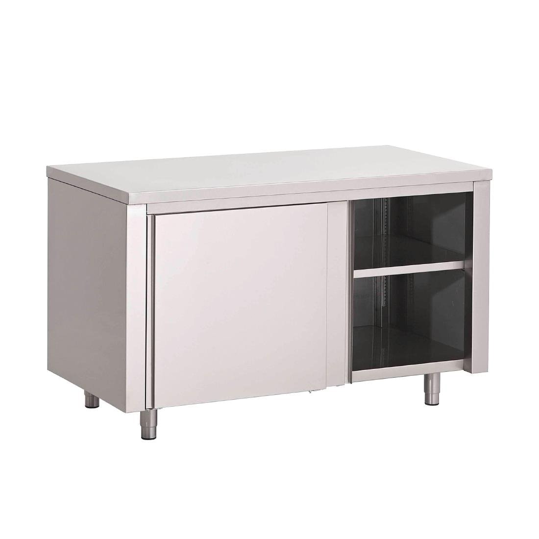 Table armoire inox avec portes coulissantes Gastro M 2000 x 700 x 850mm