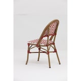 thumbnail of Sedia da terrazza per ristorante CONTI in alluminio e polirattan intreccio zig-zag rosso e bianco - 49 x 57 x 88 cm Rosso e Bianco