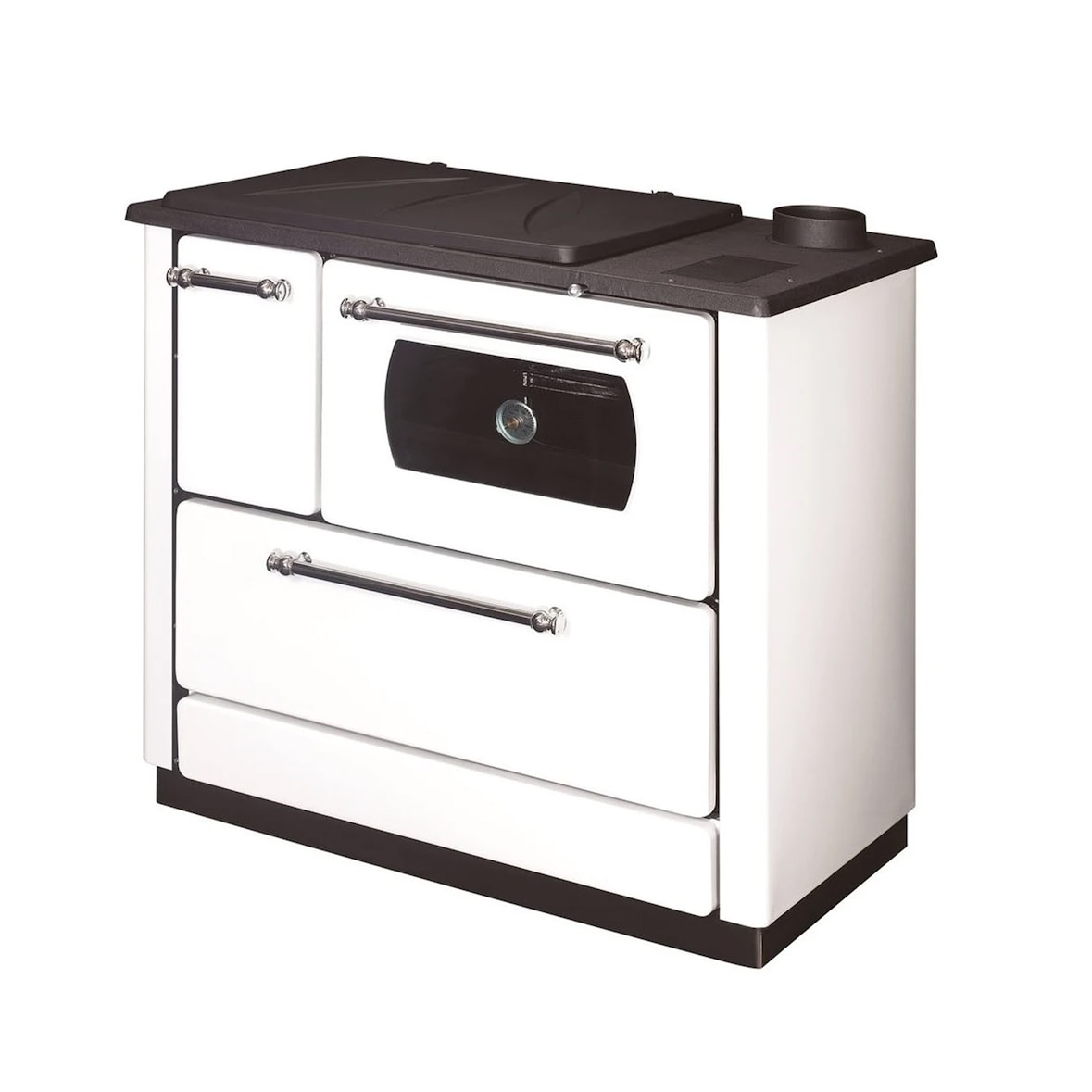 Holzherd mit Ofen Einzeln beheizbar Dana Sannover 9 kW Weiß