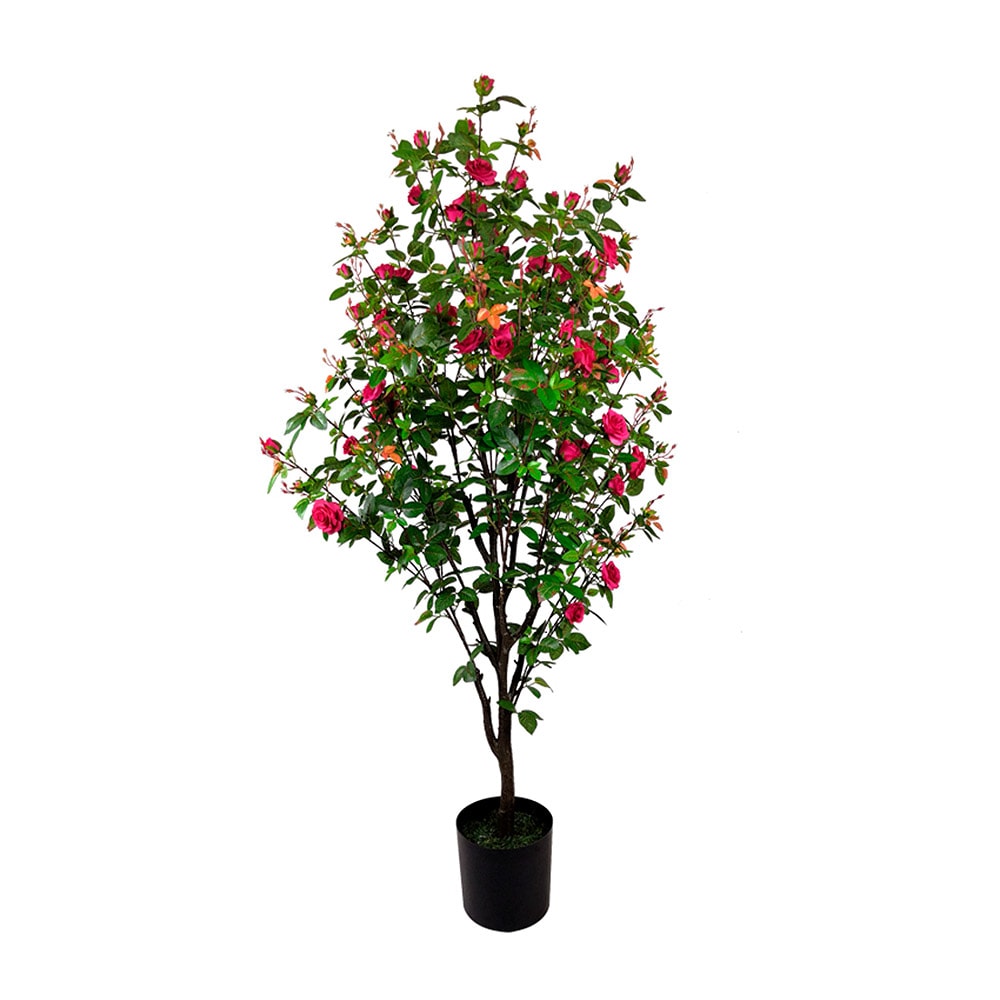 Rosal fucsia artificial de 160 cm para interior