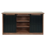 thumbnail of Wohnzimmerset aus Schrank und Sideboard HWC-K75, Schiebetüre Staufächer, Holz-Optik Industrial Metall ~ braun