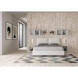thumbnail of Doppelbett mit Stauraum, Doppellift, 160x200 cm, weißes Eschenholz, weiße Kunstlederkissen, Egos Antea