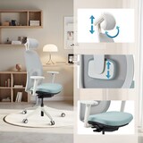 thumbnail of Ergonomischer Bürostuhl Skandis Pro mit Kopfstütze mint / Gestell weiß hjh OFFICE