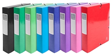 Exacompta Cod. 50629E - Cartella portaprogetti Iderama dorso 60mm, consegnata montata, cartoncino lustré 600 g/mq - 25x33cm assortite - Conf.da  8 pz