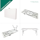 thumbnail of Tavolo pieghevole per uso pubblico 240x75x74 cm – Piano del tavolo portatile in HDPE 4 cm, The HomeWeeks