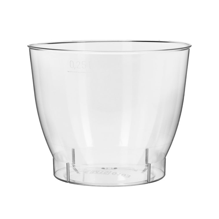 MONOUSO - Plastic Beker PS Crystal "Cool Cup" 250ml (25 stuks)