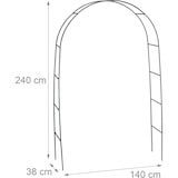 thumbnail of Arco Da Giardino Per Rose Piante Rampicanti Traliccio Pergolato Vite Decorazione Eventi Matrimoni Sostegno In Metallo Verde Scuro 240 x 140 x 38 cm