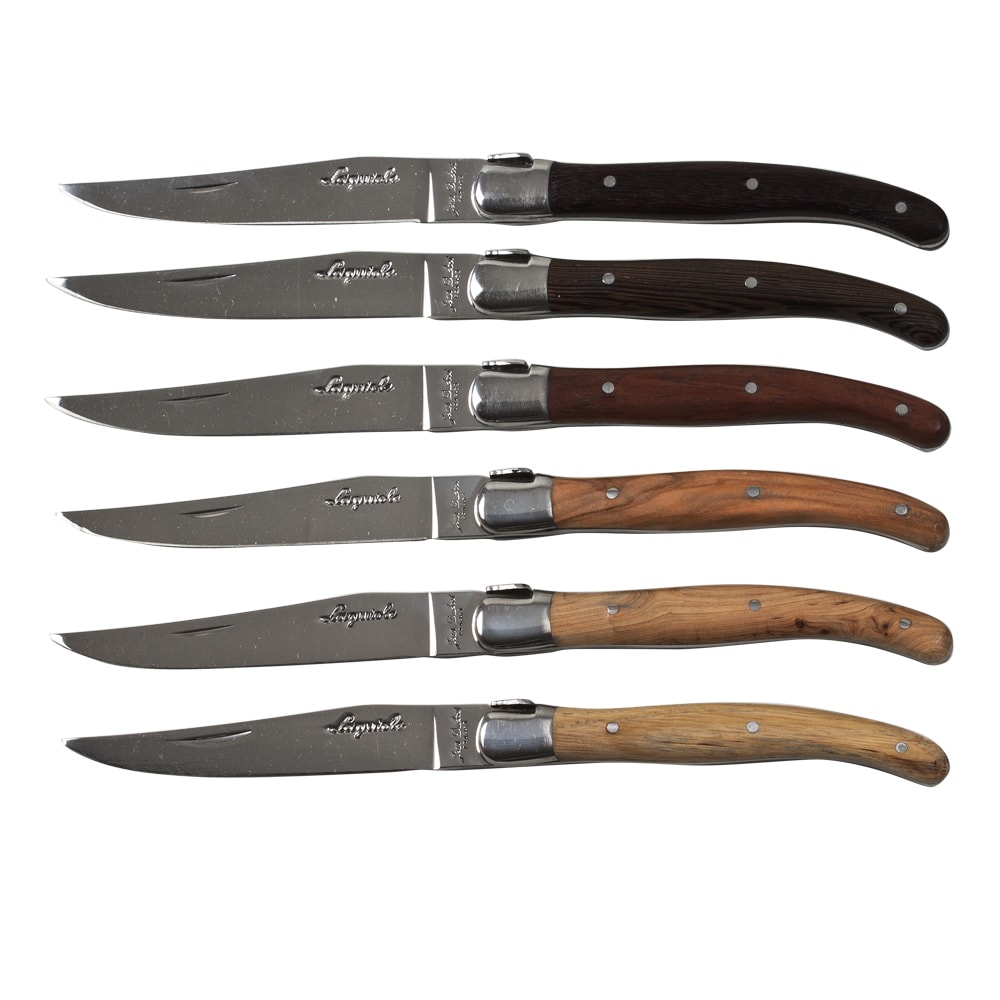 Coffret 6 couteaux laguiole bois mixte (1 modèle aléatoire  -  Marron Autre forme Acier Inoxydable (inox  Jean Dubost 26.00x14.00 cm