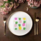 thumbnail of Cocktail-Serviette "Ananas" aus Tissue 3-lagig, 25 x 25 cm, 20 Stück