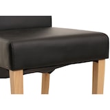 thumbnail of Conjunto de 6 cadeiras de sala de jantar Cadeira de cozinha Cadeira M37 ~ imitação de pele mate, preto, pés de cor clara