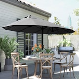 thumbnail of Sombrilla Doble Extragrande Parasol para Terraza Patio o Jardín Protección Solar Negro
