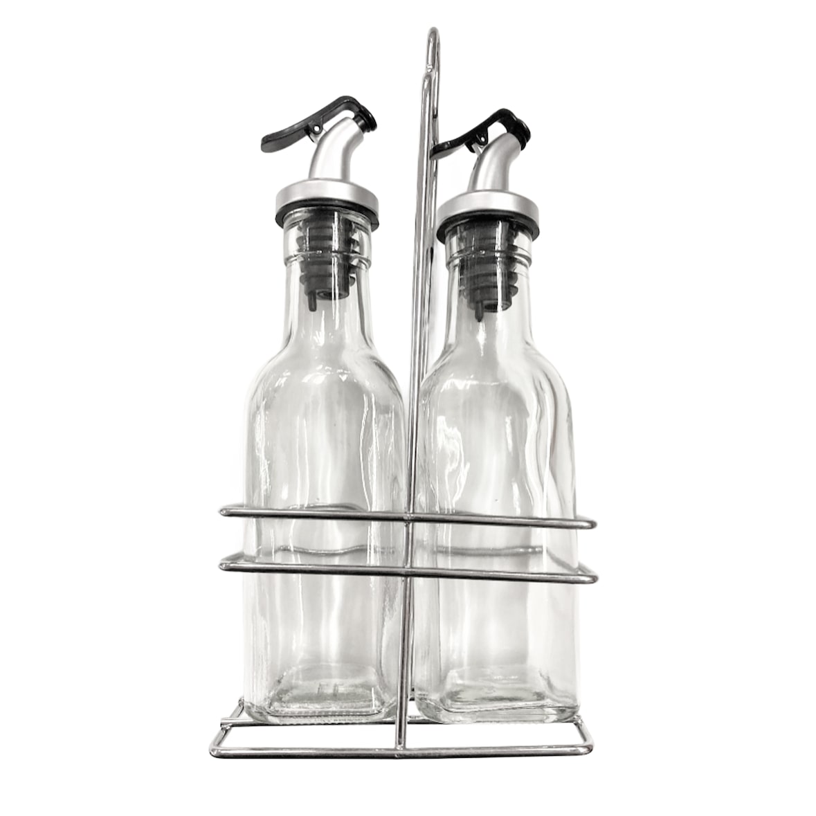 METRO PROFESSIONAL menage olie- en azijndispenser, roestvrij staal/glas, 5.5 x 11 x 22.7 cm, 180 ml