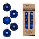 thumbnail of 20 Weihnachtskugeln Glas 6cm matt & glänzend Christbaumkugeln Weihnachtsbaumkugeln Weihnachten Christbaumschmuck Weihnachtsbaumschmuck Königsblau