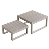 thumbnail of Merax Gartenmöbel-Set für 6 Personen, Eckmodul mit verstellbarer Neigungsfunktion, Seitenablage, Beige + Khaki