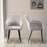thumbnail of Set di 2 sedie da pranzo in velluto Monett grigio/Metallo nero opaco