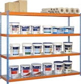 thumbnail of SimonRack Estantería Industrial, 2000x1200x750 mm, 400 kg de Punto Flexión, 4 Estantes Metálicos, Estantería Garaje, Azul/Naranja/Galva - Ecoforte