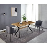 thumbnail of Möbilia Lot de 2 fauteuils | Revêtement tissu | Pieds acier | L 63 x P 53 x H 84 cm | Gris foncé-noir