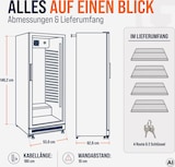 thumbnail of GastroHero Getränkekühlschrank GKSE230 230 Liter Umluftkühlung Glastür LED abschließbar 4 Roste schwarz Gastro Kühlschrank