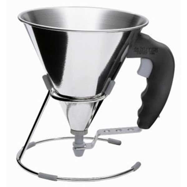 Entonnoir à piston 0.8l inox -  Gris Rond Acier Inoxydable (inox  De Buyer 20.00x15.50 cm
