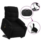 thumbnail of vidaXL Elektrischer Massagesessel mit Aufstehhilfe Schwarz Stoff