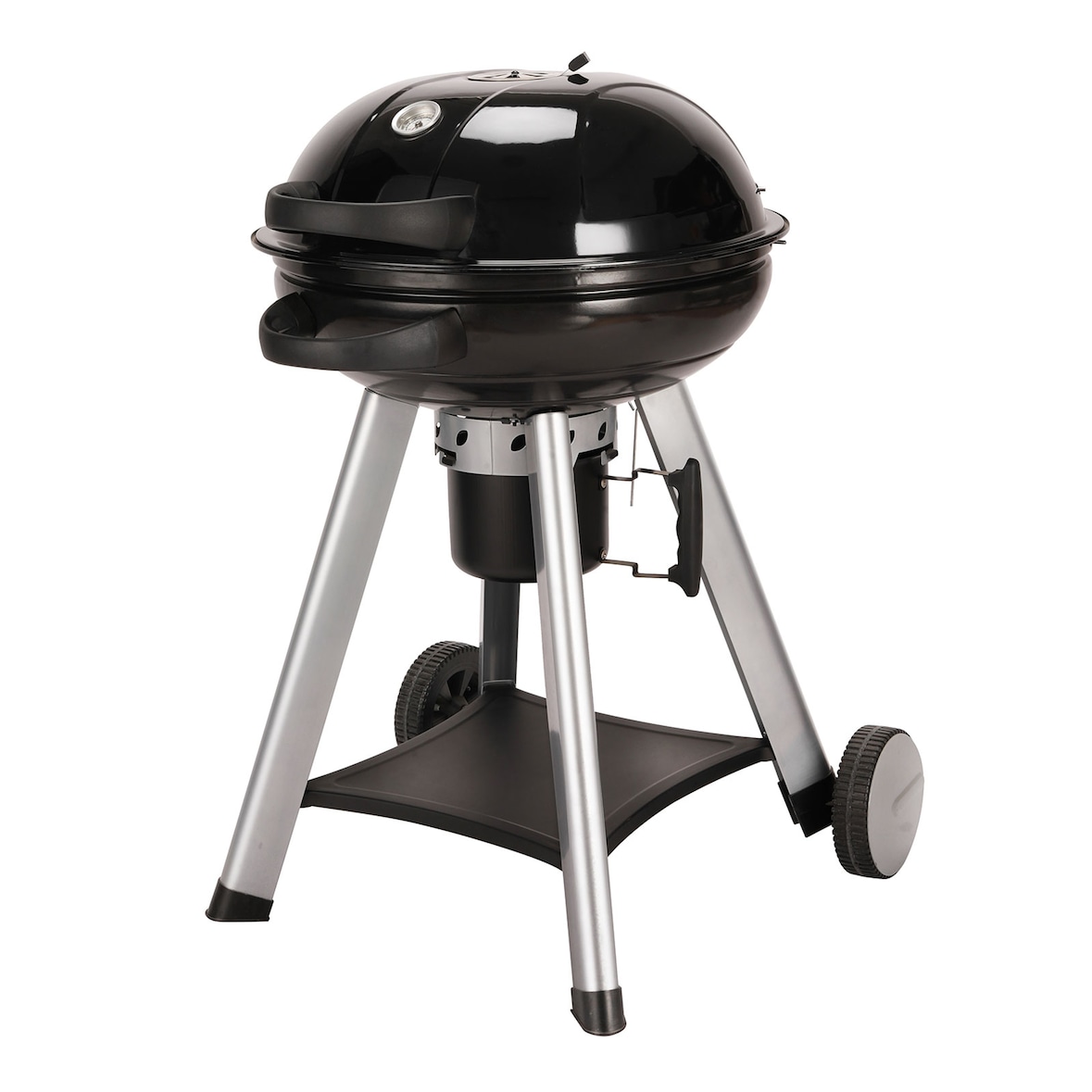 TAINO NEO Holzkohle-Kugelgrill mit klappbarem Deckel Kettle-Grill Ø 57cm Schwarz